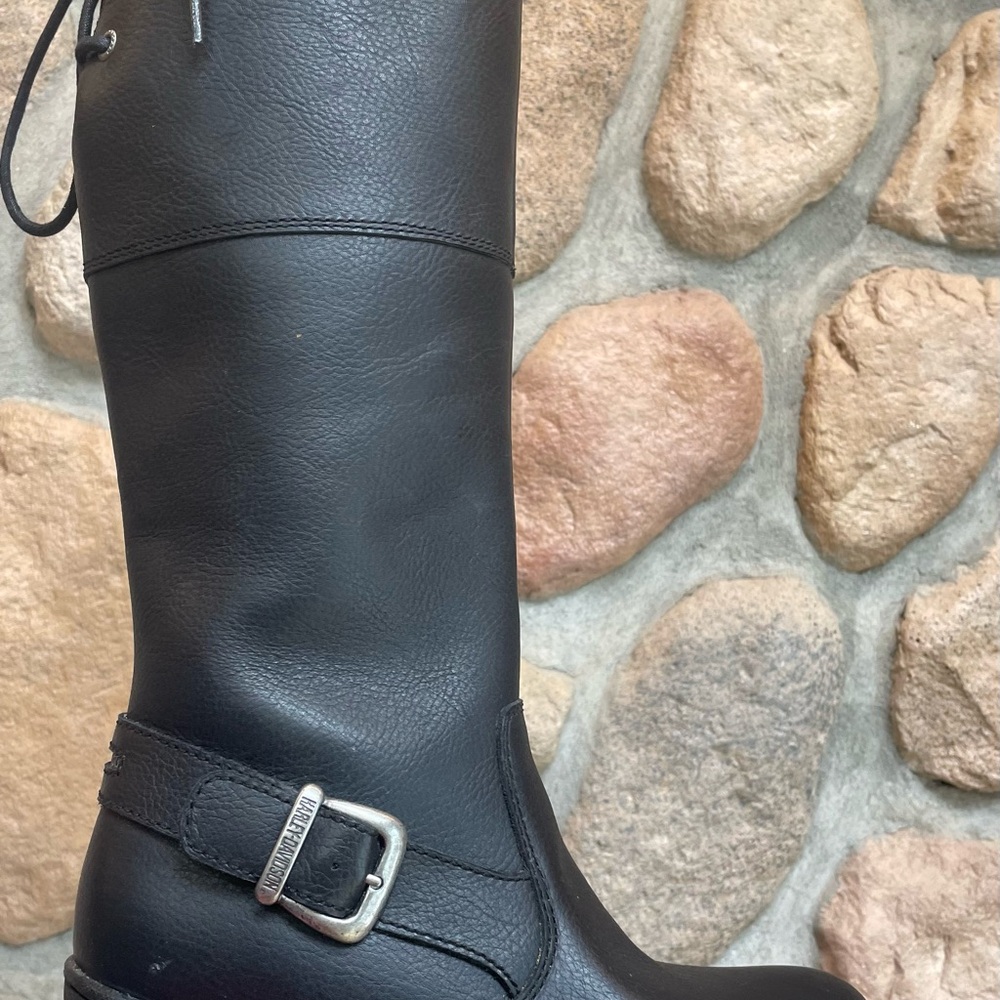 Harley-Davidson Gilman Tall 14-Inch Lace up Back Leather water proof Boots 7 - Picture 8 of 10